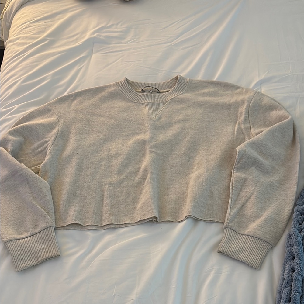 Zara Cream Ribbed Sweater